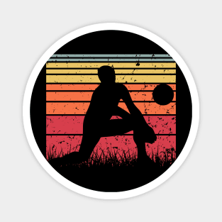 Travel back in time with beach volleyball - Retro Sunsets shirt featuring a player! Magnet